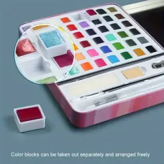 Art Design Tablet Suluboya Seti 48 Renk Metal Kutu