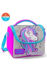 Coral High Kids Pembe Gümüş Simli Unicorn Desenli 3’lü Okul Çanta Seti SET14383
