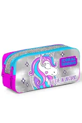 Coral High Kids Pembe Gümüş Simli Unicorn Desenli 3’lü Okul Çanta Seti SET14383