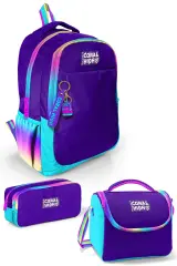 Coral High Kids Rainbow Fermuarlı Mor 3’lü Okul Çanta Seti SET0123662