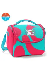Coral High Kids Neon Mercan Turkuaz Desenli 3’lü Okul Çanta Seti SET0123685