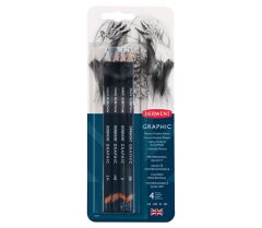 Derwent Graphic Pencils Dereceli Kalem Seti (Designer) 4'lü Blister Medium (Orta)