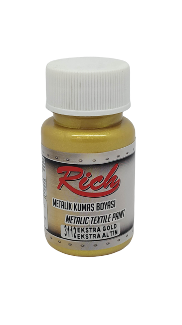 RİCH METALİK KUMAŞ BOYASI 50 CC. 3112 EKSTRA ALTIN