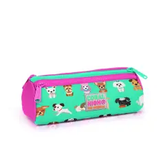 Coral High Kids Su Yeşili Neon Pembe Köpek Desenli 3’lü Okul Çanta Seti SET0123465