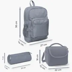 Coral High Kids Su Yeşili Neon Pembe Köpek Desenli 3’lü Okul Çanta Seti SET0123465