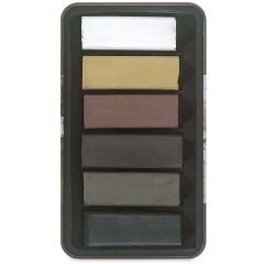 Derwent XL Charcoal Block Kalın Kömür Füzen 6'lı Teneke Kutu