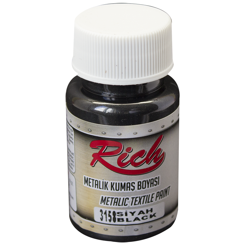 RİCH METALİK KUMAŞ BOYASI 50 CC. 3158 SİYAH