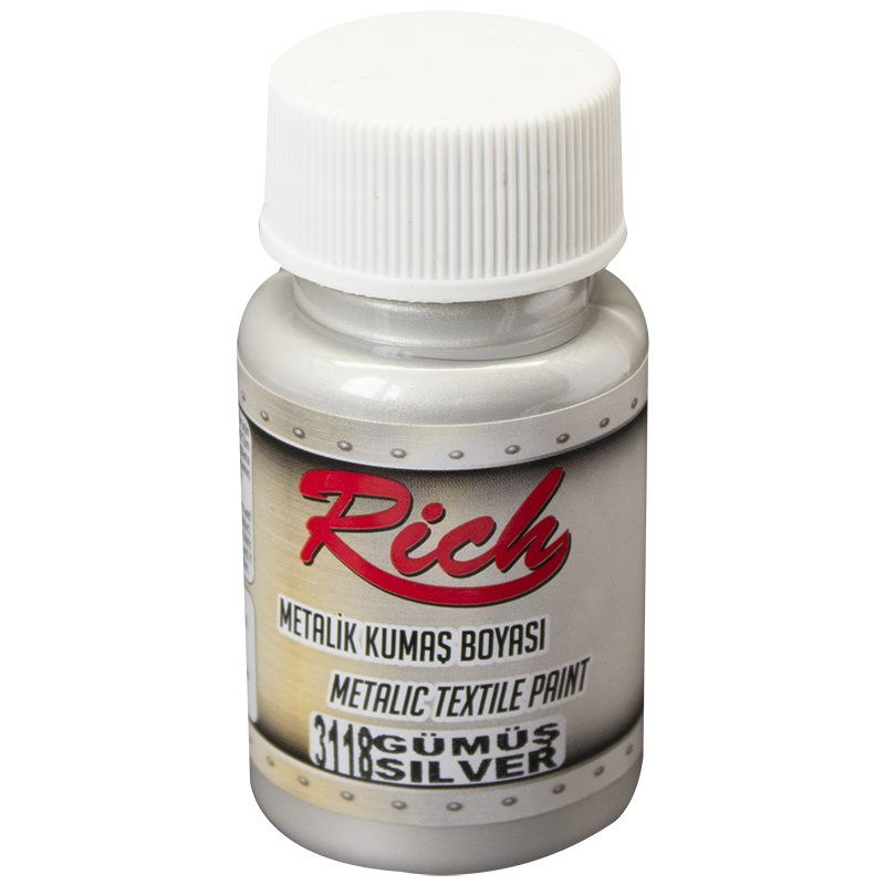 RİCH METALİK KUMAŞ BOYASI 50 CC. 3118 GÜMÜŞ