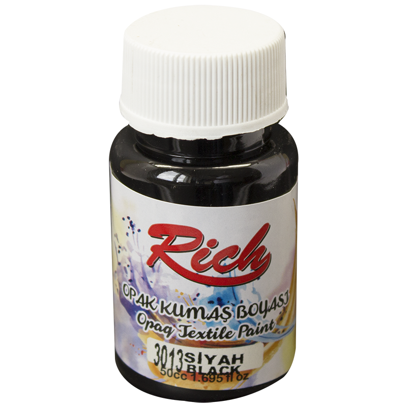 RİCH OPAK KUMAŞ BOYASI 50 CC. 3013 SİYAH