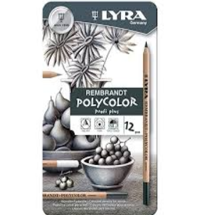 Lyra Rembrandt Polycolor Kuru Boya 12 Renk Gri Tonlar