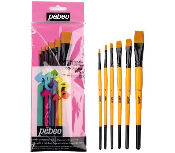Pebeo Düz Kesik Fırça Seti 6'lı Set-3