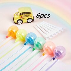 Lolipop Desenli Fosforlu Kalem 6 Renk