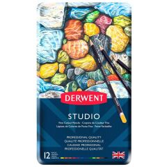 Derwent Studio Pencils Kuruboya Kalemi Metal Kutu 12'li