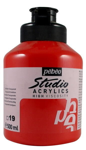 Pebeo Studio Akrilik Boya 500 ml 19 Transparent Vermilion