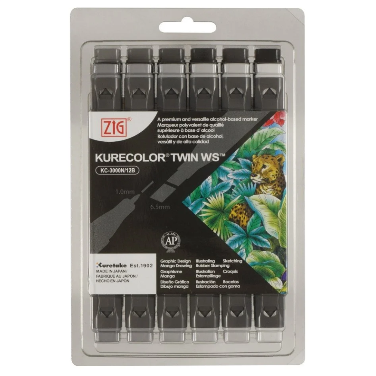 Zig Kurecolor Twin S Marker Kalem 12 Renk Set Cool Grey Colors