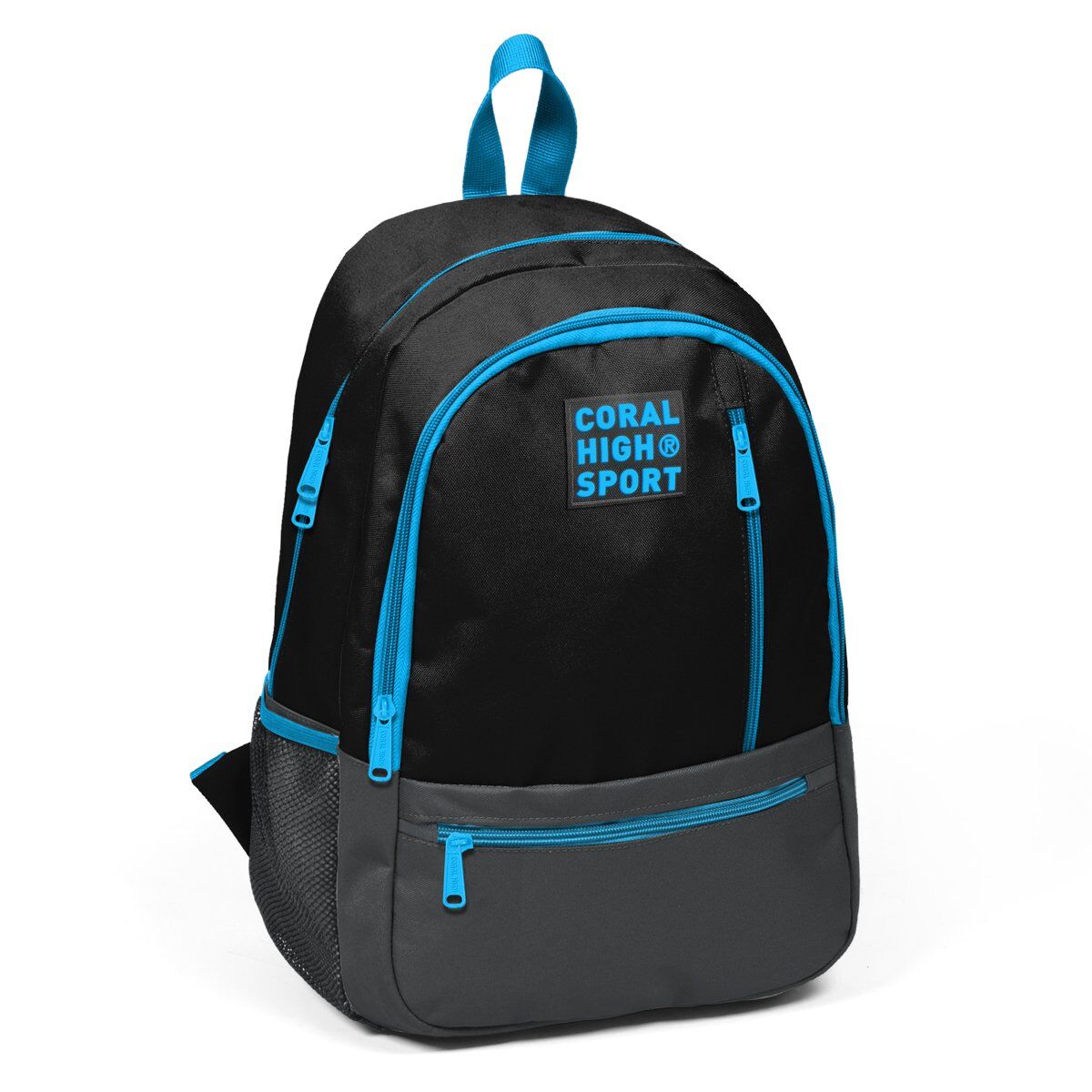 Coral High Sport Siyah Koyu Gri Dört Bölmeli Sırt Çantası 23458
