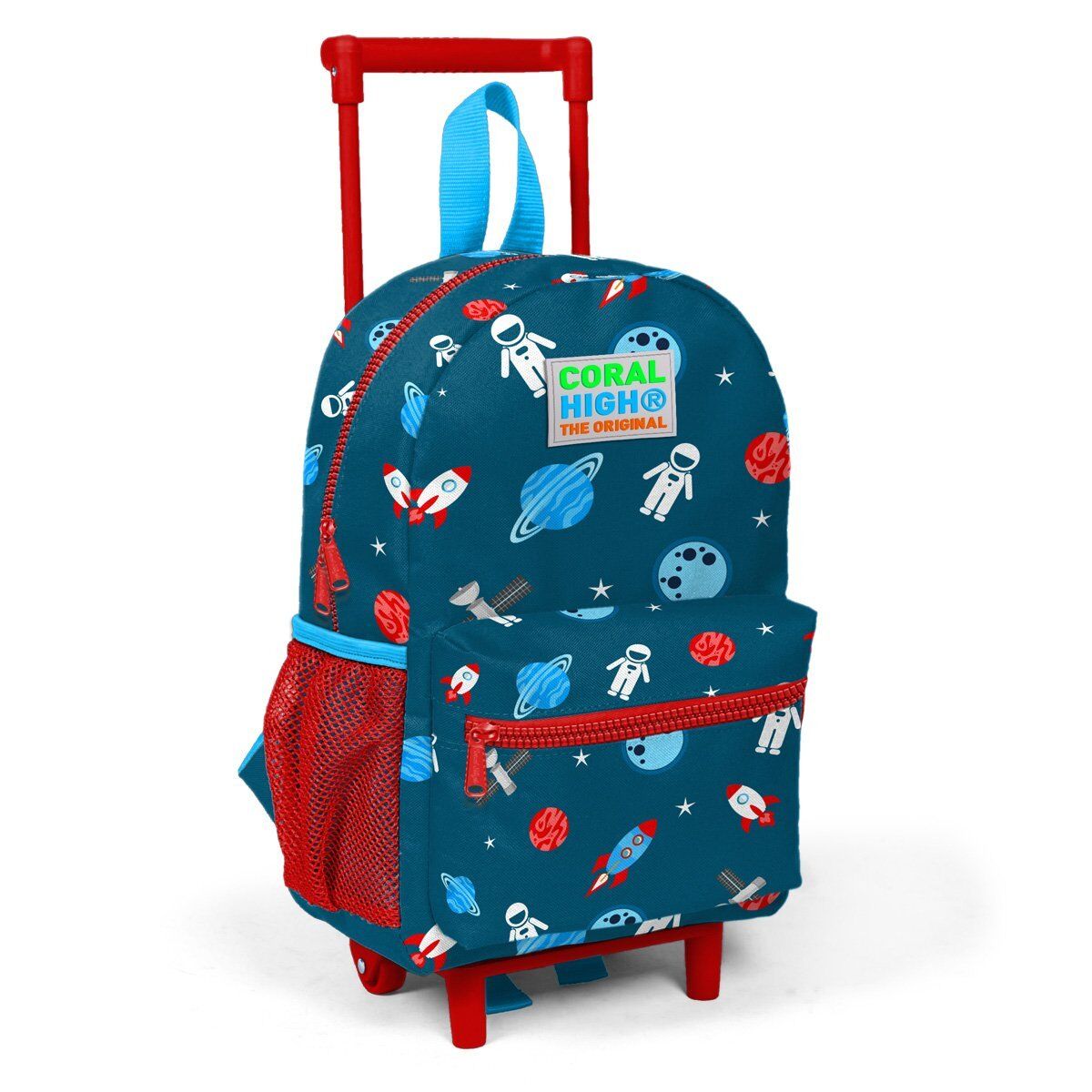 Coral High Minik Yuva Çekçekli Sırt Çantası Civit Kırmızı Uzay Desenli İki Bölmeli 24015