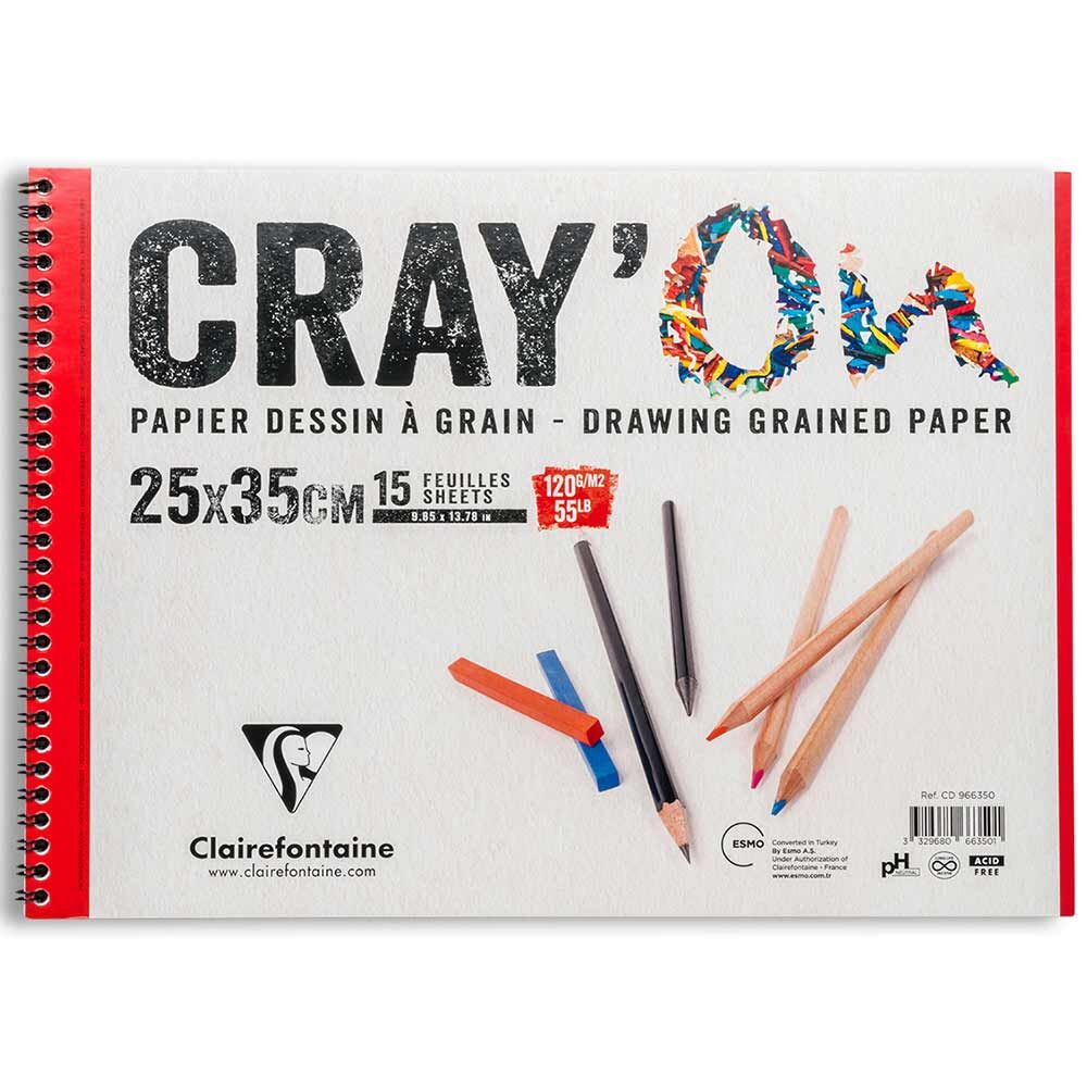 Clairefontaine Cray'On 120gr Spiralli Resim Blok 15 Sayfa 25x35cm