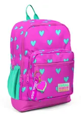Coral High Kids Neon Pembe Su Yeşili Kalp Desenli 3’lü Okul Çanta Seti SET0123113