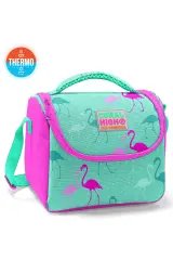 Coral High Kids Su Yeşili Neon Pembe Flamingo Desenli 3’lü Okul Çanta Seti SET0123111