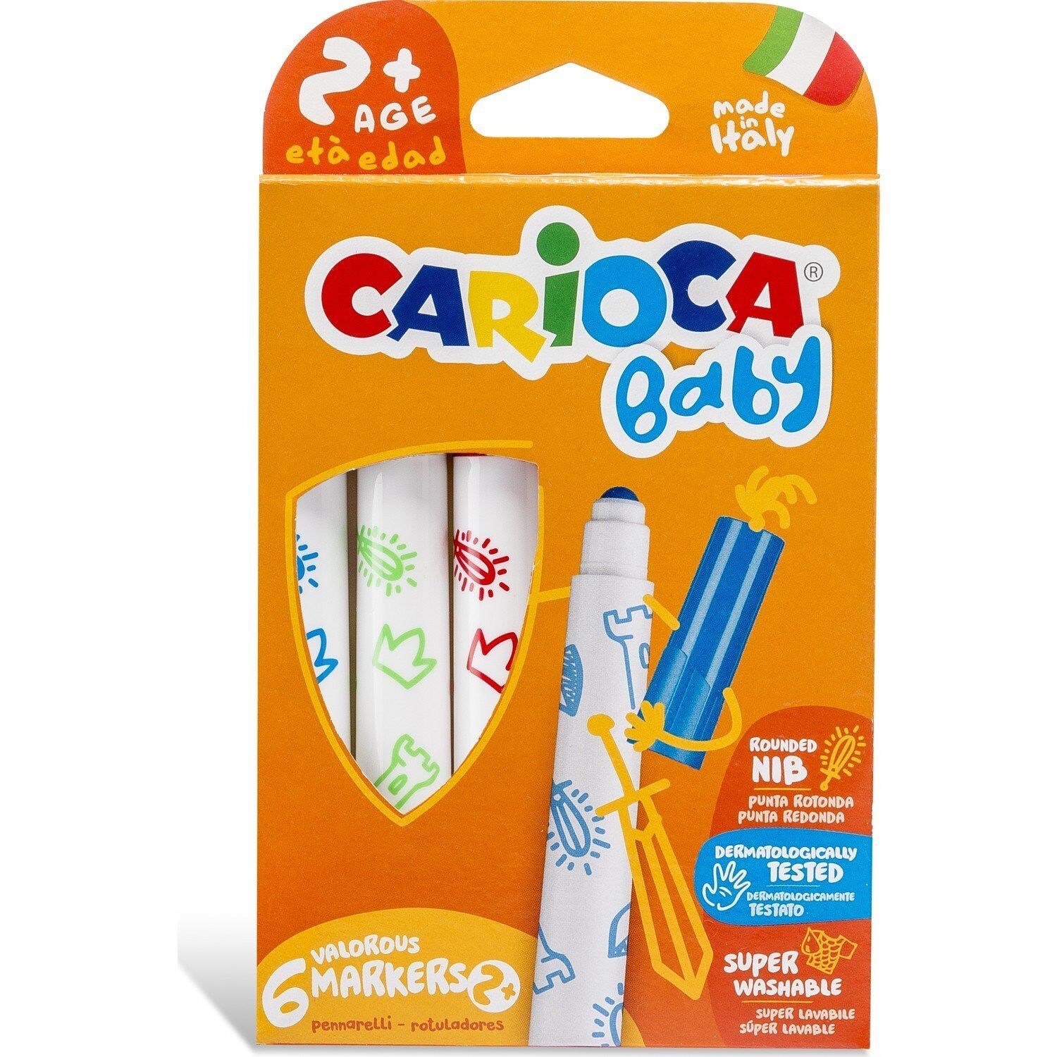 Carioca Jumbo Bebek Süper Yıkanabilir Keçeli Boya Kalemi 6'lı - +2 Yaş