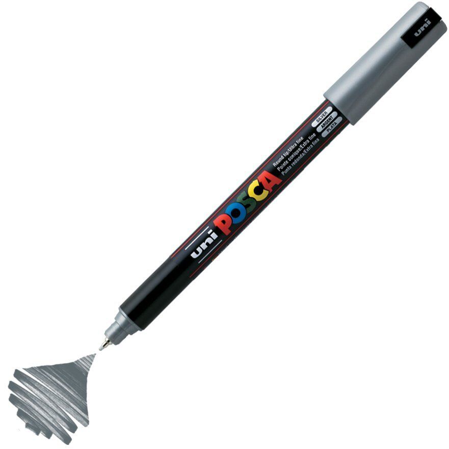 Uni Posca PC-1MR Boyama Markörü 0.7 mm METALİK GÜMÜŞ