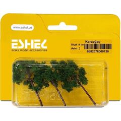 Eshel Maket Kara Ağaç 3'lü Set 4 cm