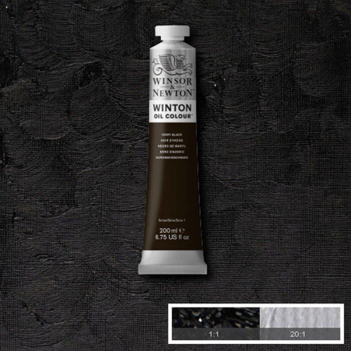 Winsor & Newton Winton 200 ml Yağlı Boya No:24 Ivory Black