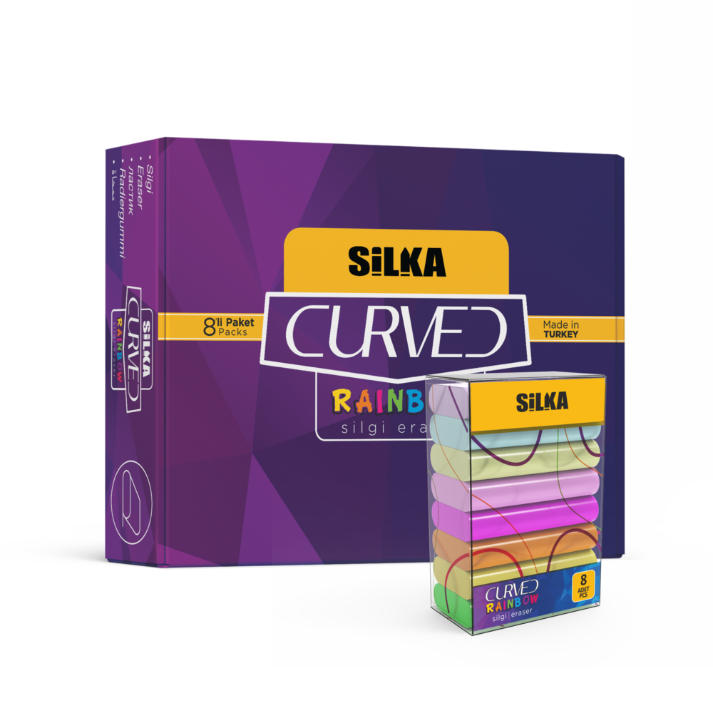 Silka Curved Rainbow Silgi 8'li
