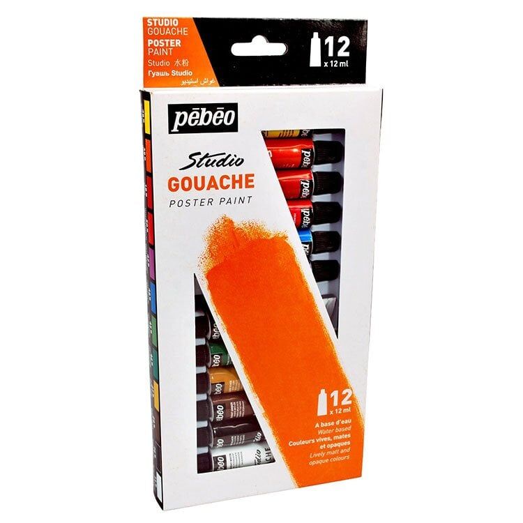Pebeo Studio Guaj Boya Seti 12 Renk x 12 ml.
