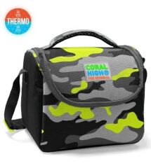 Coral High Kids Siyah Gri Kamuflaj Desenli Thermo Beslenme Çantası 11816