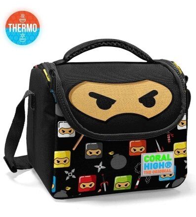Coral High Kids Siyah Ninja Desenli Thermo Beslenme Çantası 11811