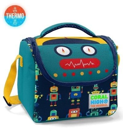 Coral High Kids Lacivert Çivit Robot Desenli Thermo Beslenme Çantası 11810