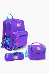 Coral High Kids Mor Leopar Desenli 3’lü Okul Çanta Seti SET0123632