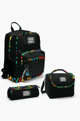 Coral High Kids Siyah Grafiti Desenli 3’lü Okul Çanta Seti SET0123633