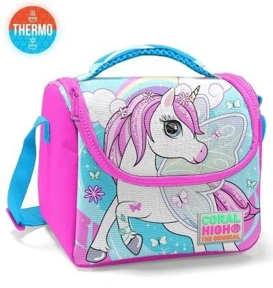 Coral High Kids Mavi Neon Pembe Unicorn Desenli Thermo Beslenme Çantası 11711