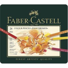 Faber Castell Polychromos Kuru Boya Kalemi Metal Kutu 24'lü