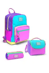 Coral High Kids Çok Renkli Desenli 3’lü Okul Çanta Seti SET0123676