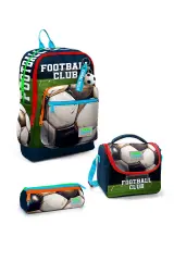 Coral High Kids Lacivert Futbol Desenli 3’lü Okul Çanta Seti SET0123779