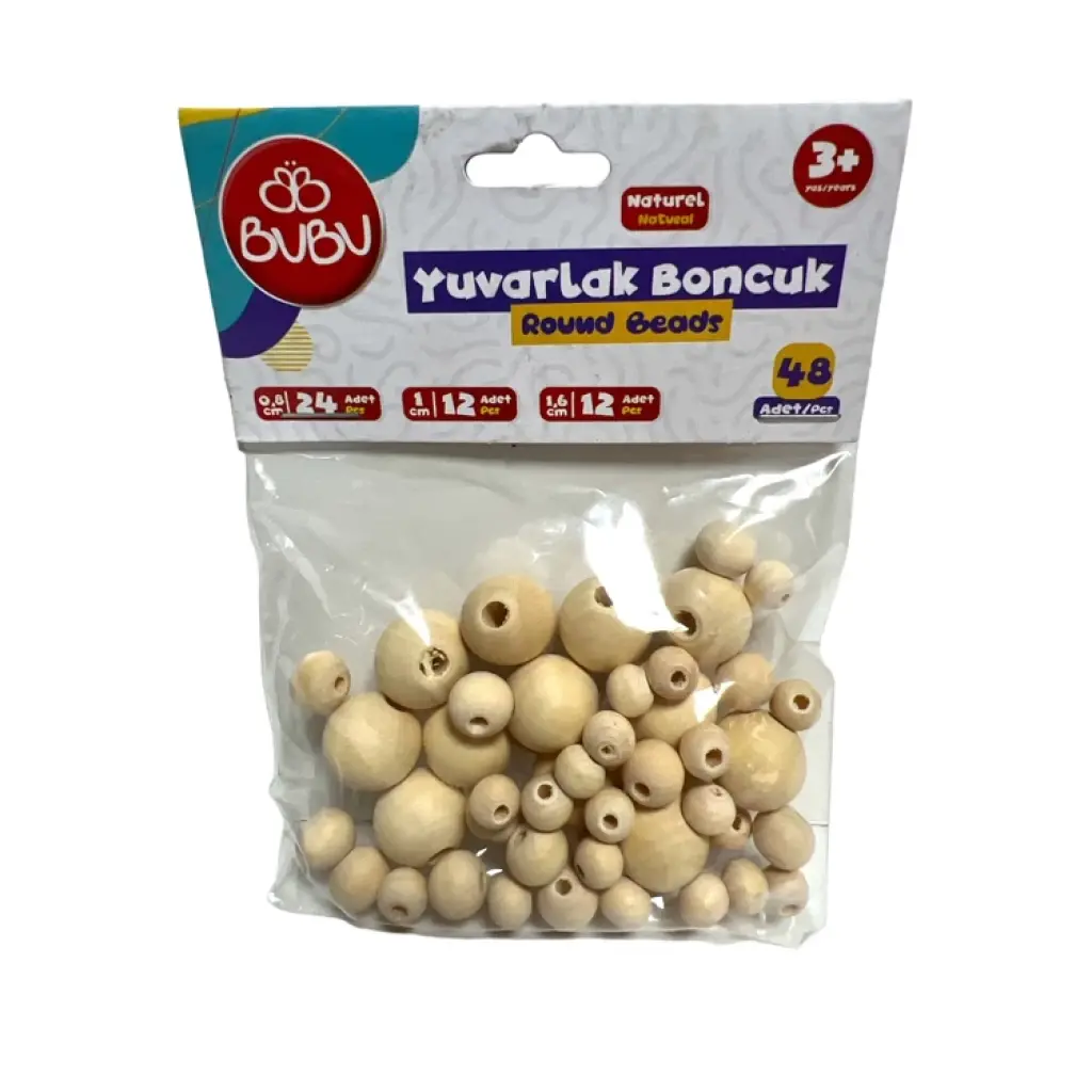 Bu-Bu Yuvarlak Natural Boncuk Karışık