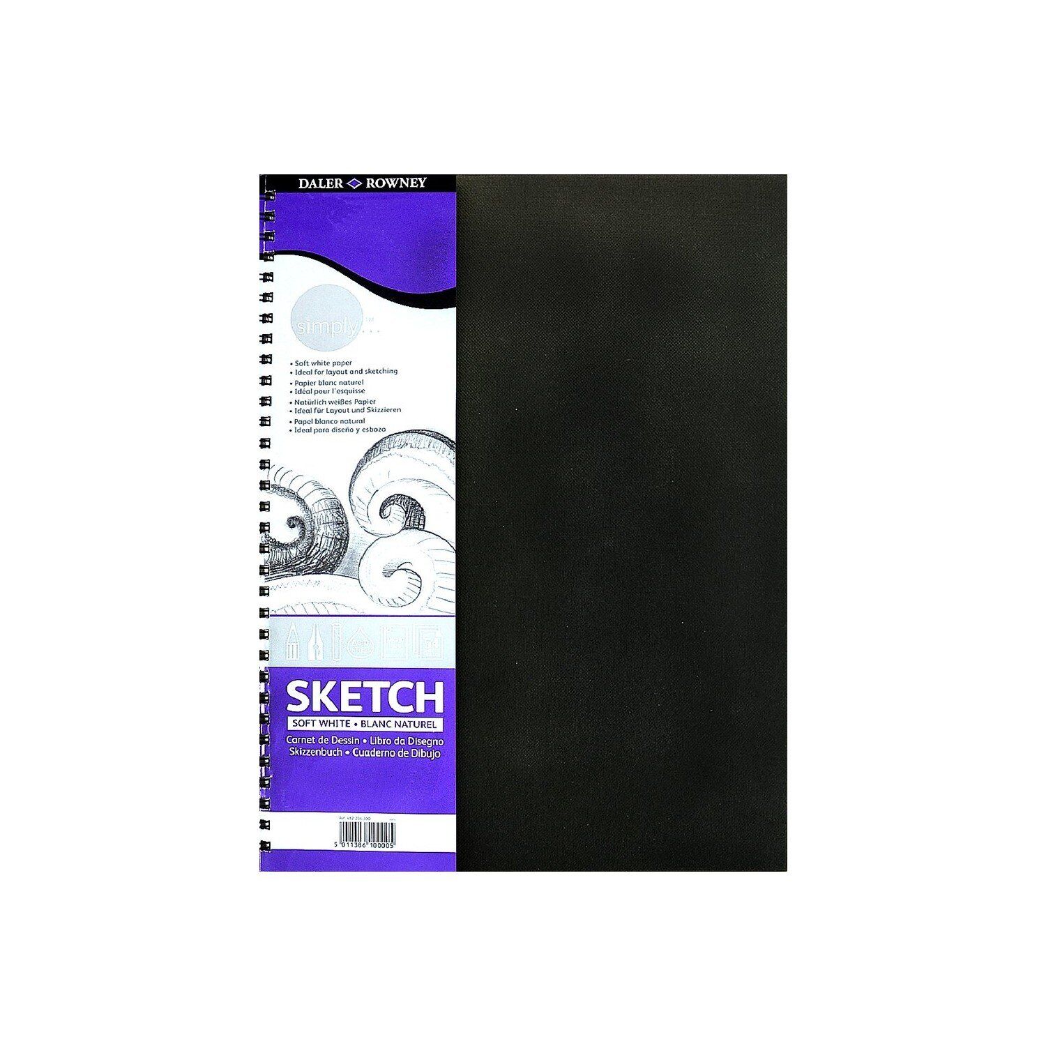 Daler Rowney Simply Soft White Sketch Defter Spiralli A4 100gr 54 Yaprak