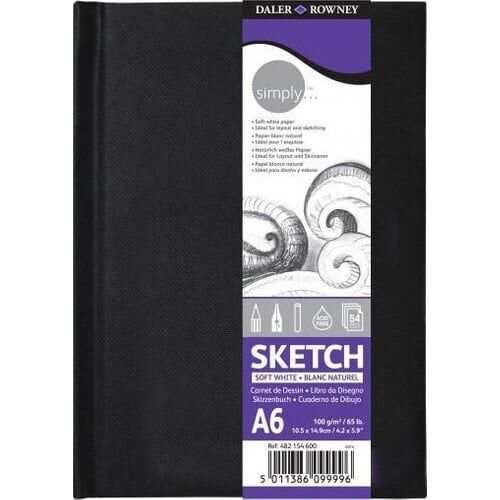Daler Rowney Simply Soft White Sketch Defter A6 100gr 54 Yaprak