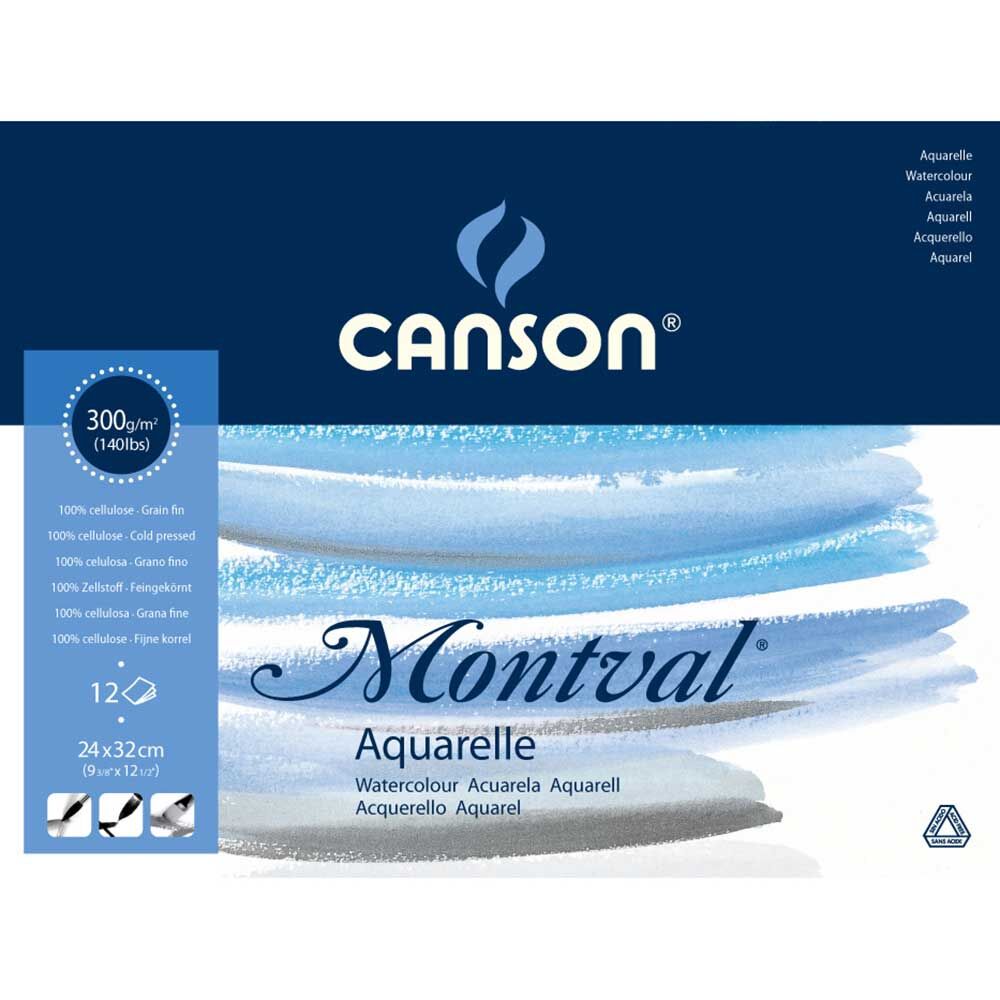 CANSON MONTVAL SULUBOYA BLOK 300 GR. 24*32 CM 12 SAYFA
