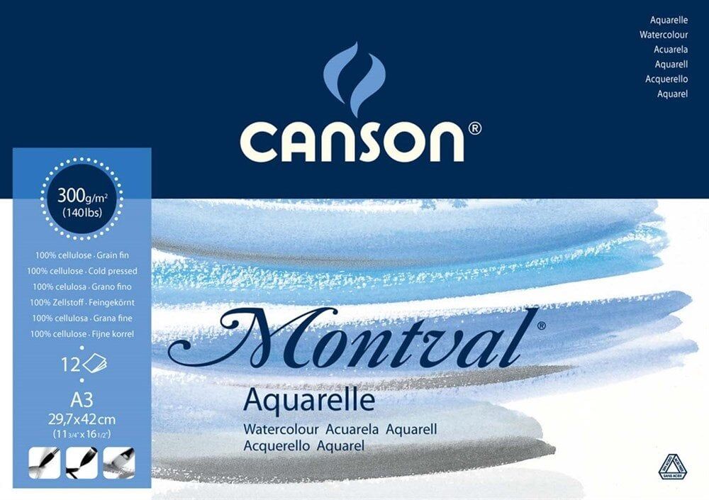 CANSON MONTVAL SULUBOYA BLOK 300 GR. A3 29*42 CM 12 SAYFA