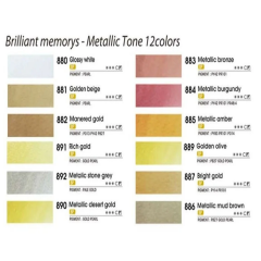 Mungyo Profesyonel Sulu Boya Takımı Metalik Tonlar 12 Renk Yarım Boy