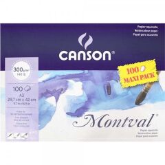 CANSON MONTVAL MAXİ PACK SULUBOYA BLOK 300 GR. A3 29,7*42 CM 100 SAYFA