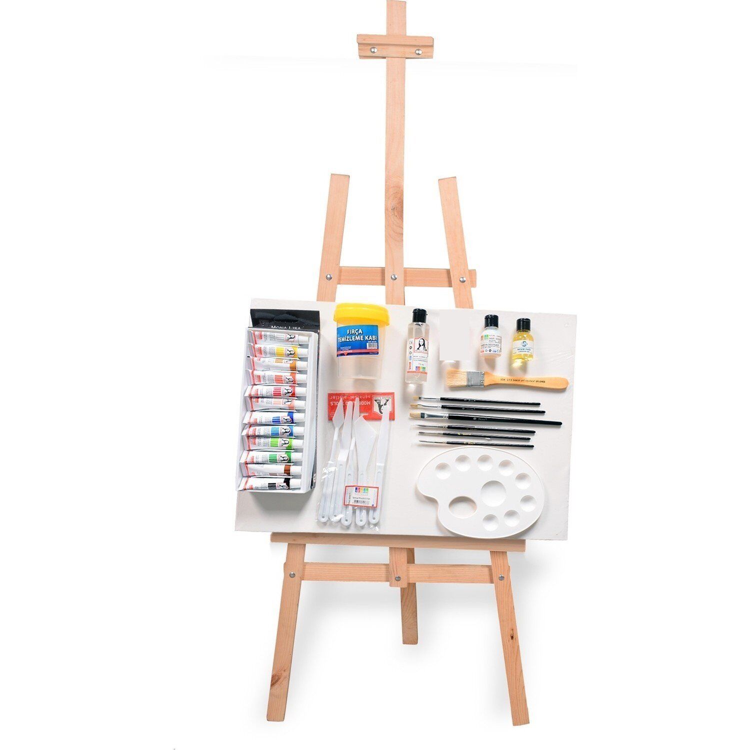 Monalisa Yağlı Boya Başlangıç Seti Ahşap Şövale 175 cm