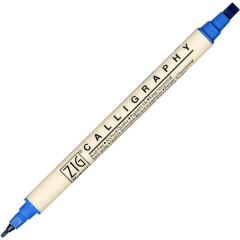 Zig Calligraphy Çift Uçlu Kaligrafi Kalemi 2 mm + 5 mm 032-Blue Jay