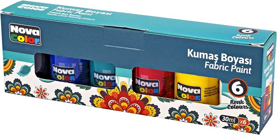 Nova Color Kumaş Boyası 6 Renk x 30 ml.