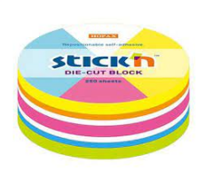 Stickn Post-it Yapışkanlı Not Kağıdı Yuvarlak 65mm Pastel 5 Renk 250 Yaprak
